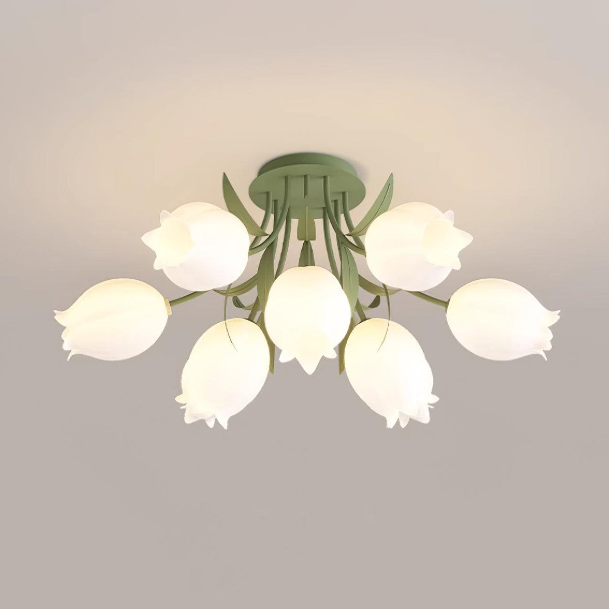 Ivory Deckenleuchte Lily Flower Blossom Grün Basis