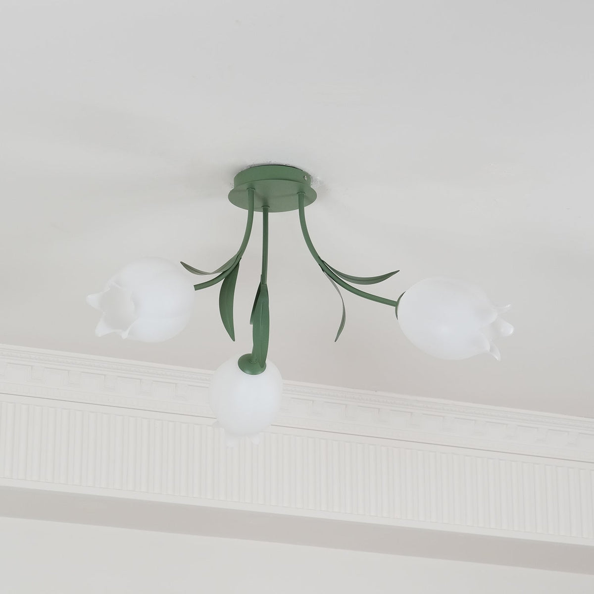 Ivory Deckenleuchte Lily Flower Blossom Grün Basis