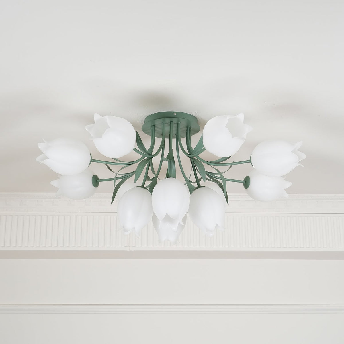 Ivory Deckenleuchte Lily Flower Blossom Grün Basis