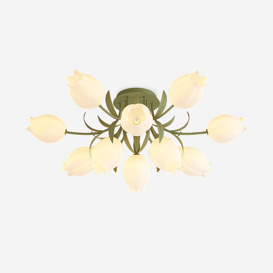 Ivory Deckenleuchte Lily Flower Blossom Grün Basis