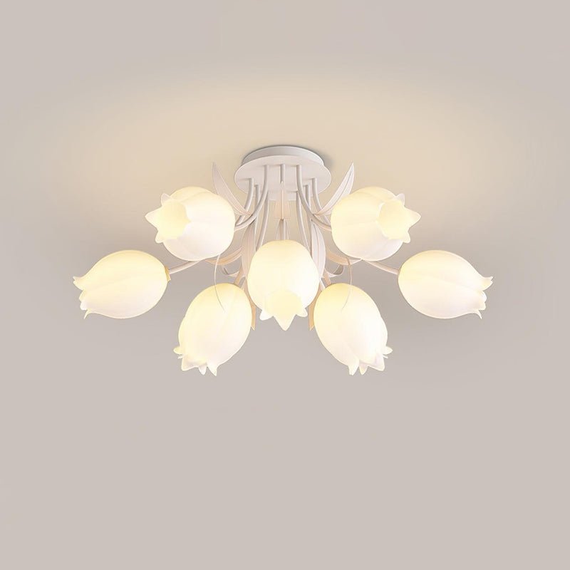 Ivory Deckenleuchte Lily Flower Blossom Grün Basis
