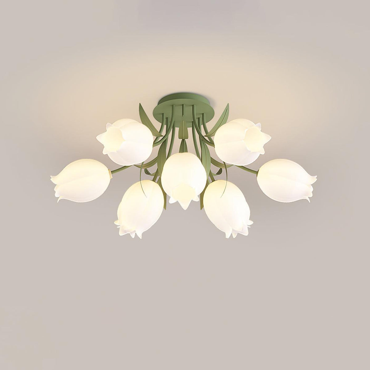 Ivory Deckenleuchte Lily Flower Blossom Grün Basis