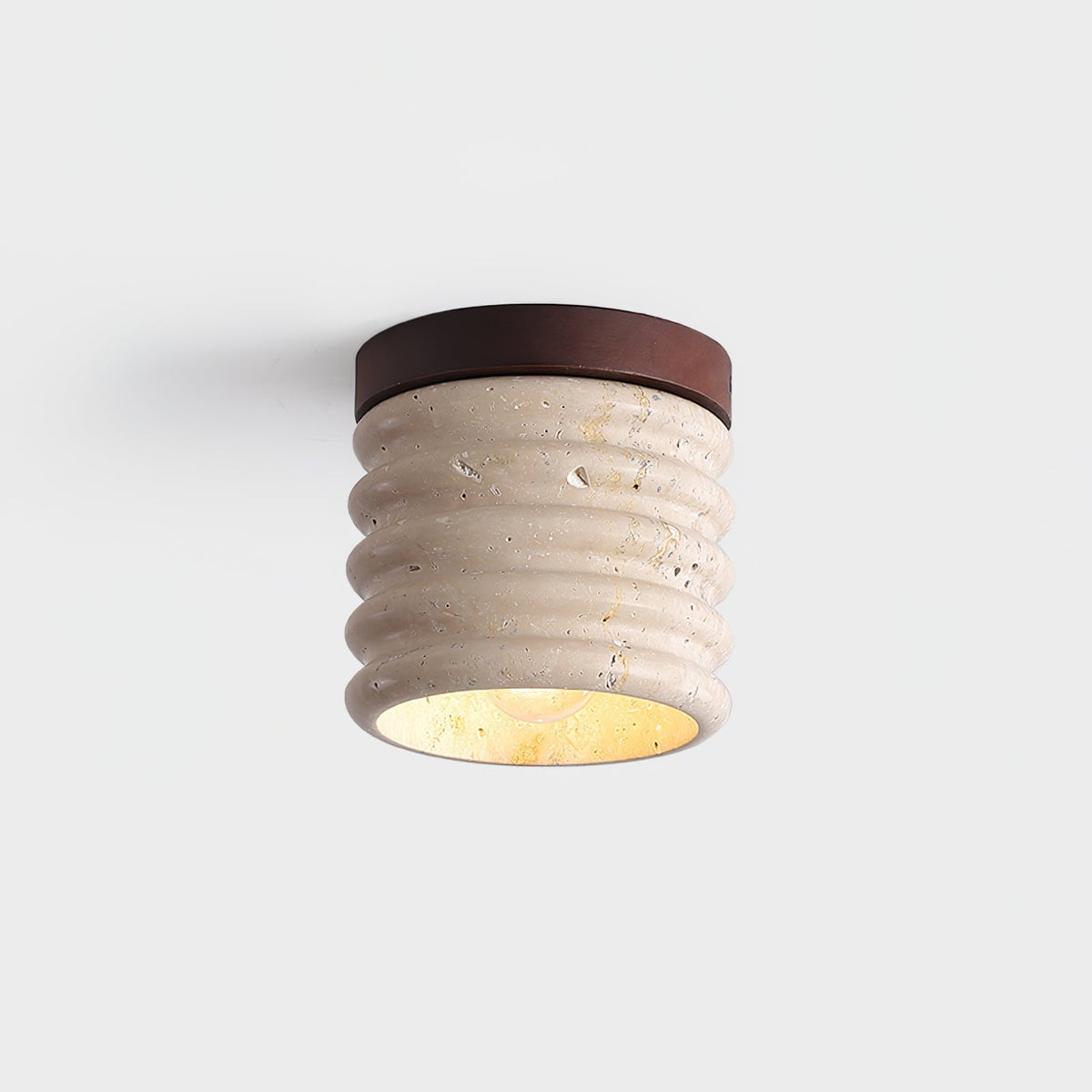Vomaran Fluted Cylinder Travertine Deckenleuchte