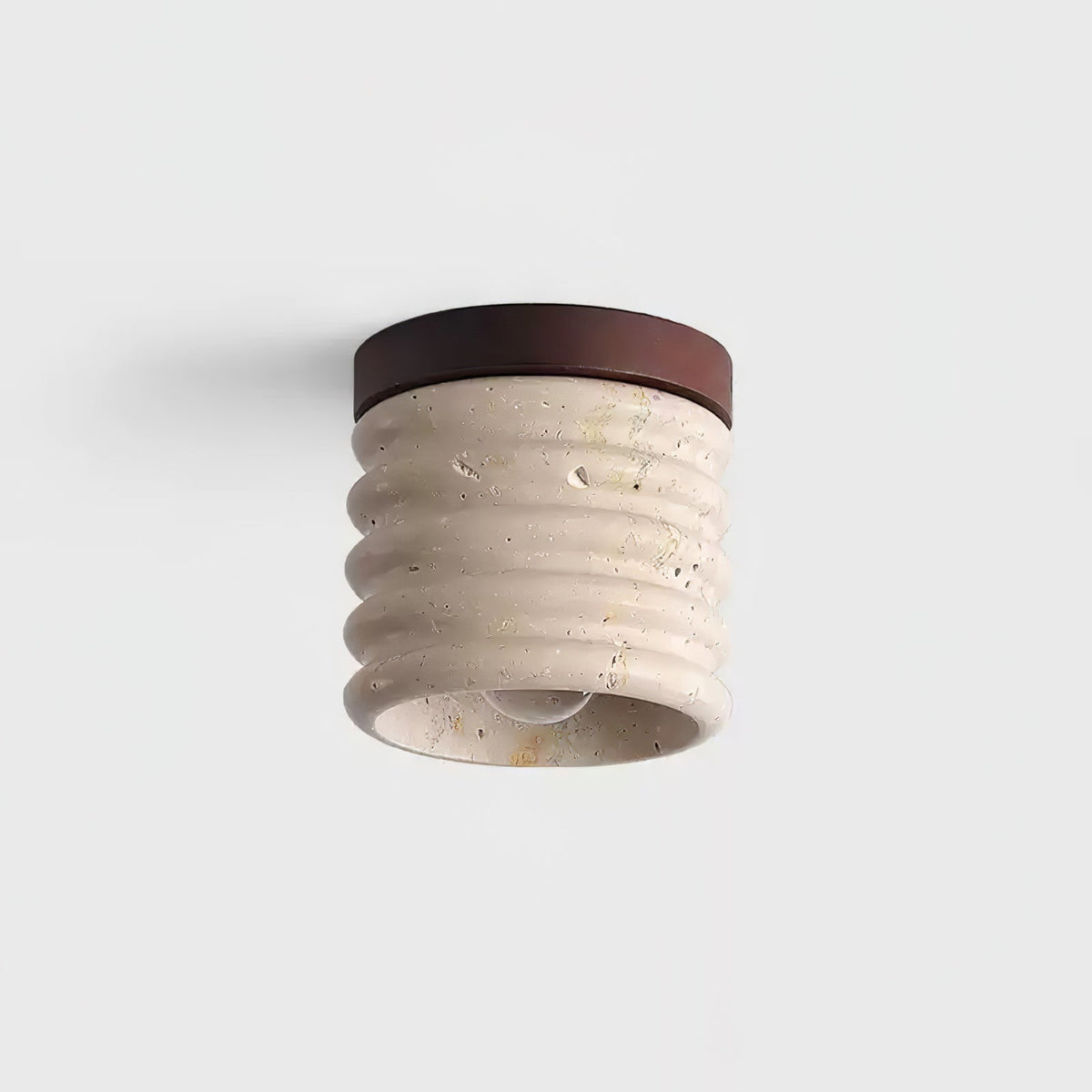 Vomaran Fluted Cylinder Travertine Deckenleuchte