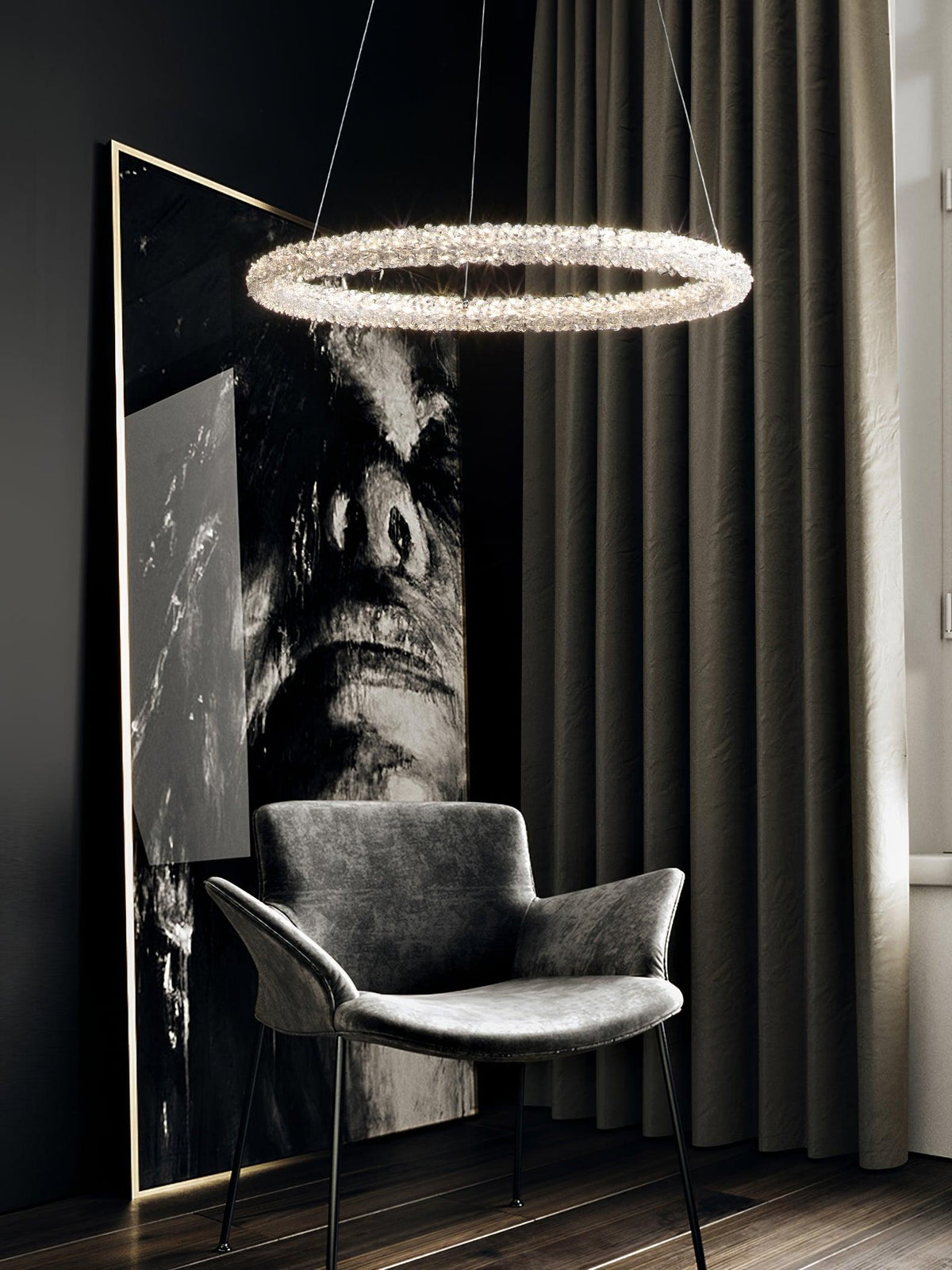 Seleira Kronleuchter Ring Kristall LED