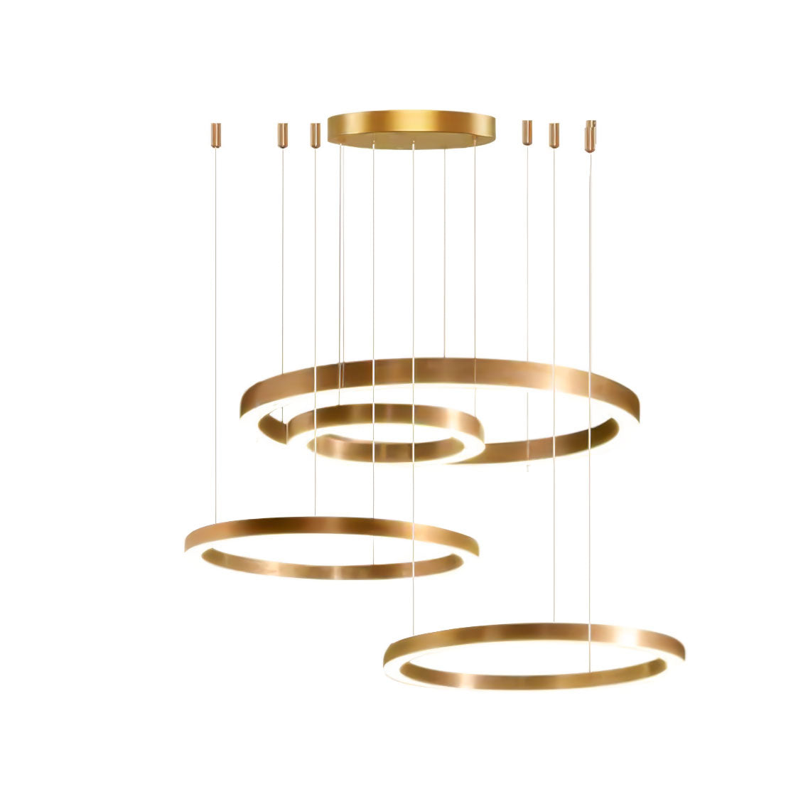 Dexlin Pendelleuchte LED-Ring Gold modern 3-Ring
