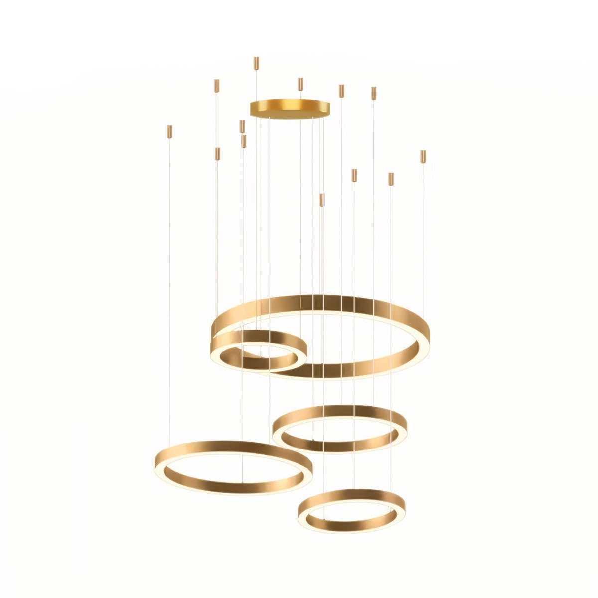 Dexlin Pendelleuchte LED-Ring Gold modern 3-Ring
