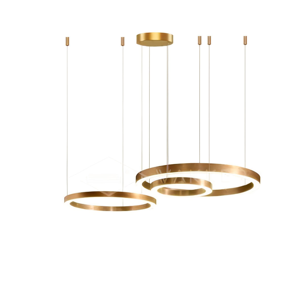 Dexlin Pendelleuchte LED-Ring Gold modern 3-Ring