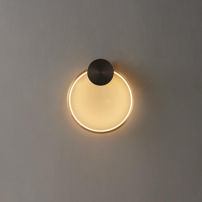 Oriaenne Wandleuchte modern minimalistisch ringförmig LED aus Metall in Messing