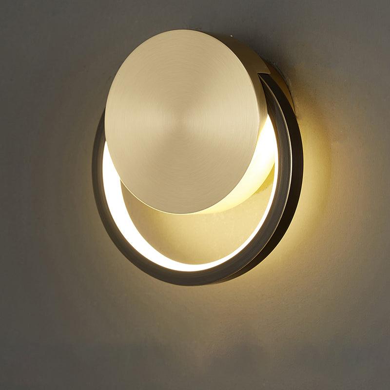 Oriaenne Wandleuchte modern minimalistisch ringförmig LED aus Metall in Messing