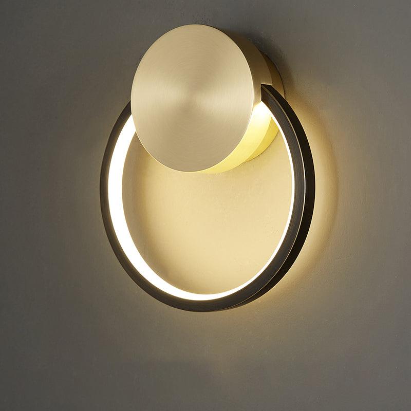 Oriaenne Wandleuchte modern minimalistisch ringförmig LED aus Metall in Messing