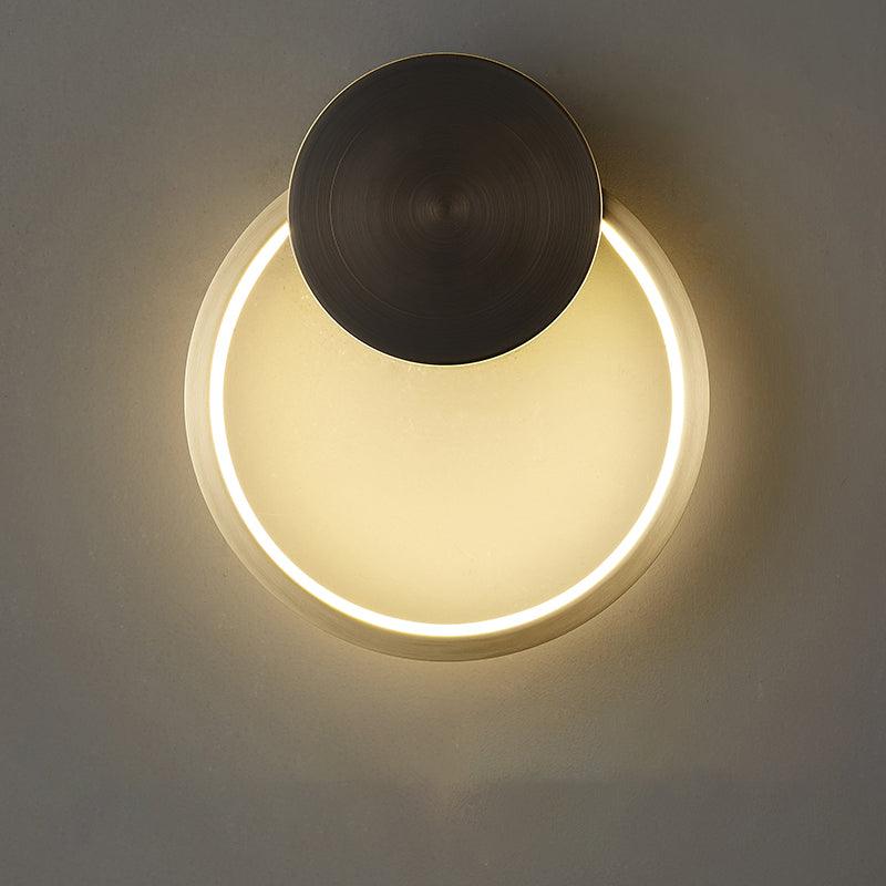 Oriaenne Wandleuchte modern minimalistisch ringförmig LED aus Metall in Messing
