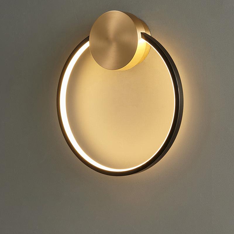 Oriaenne Wandleuchte modern minimalistisch ringförmig LED aus Metall in Messing