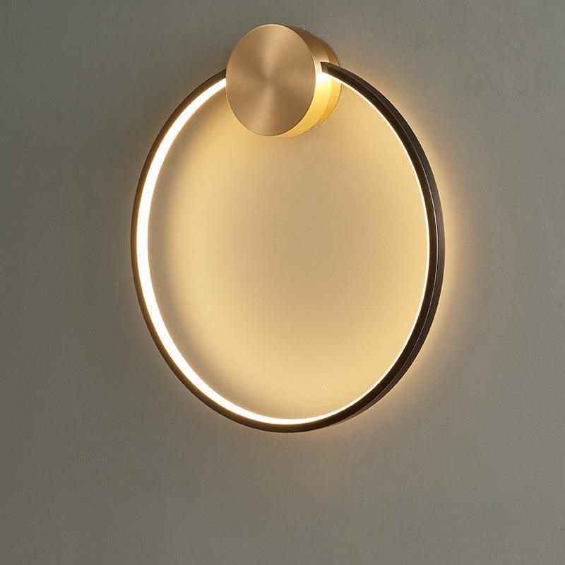 Oriaenne Wandleuchte modern minimalistisch ringförmig LED aus Metall in Messing