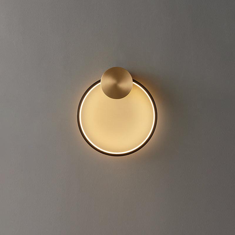 Oriaenne Wandleuchte modern minimalistisch ringförmig LED aus Metall in Messing