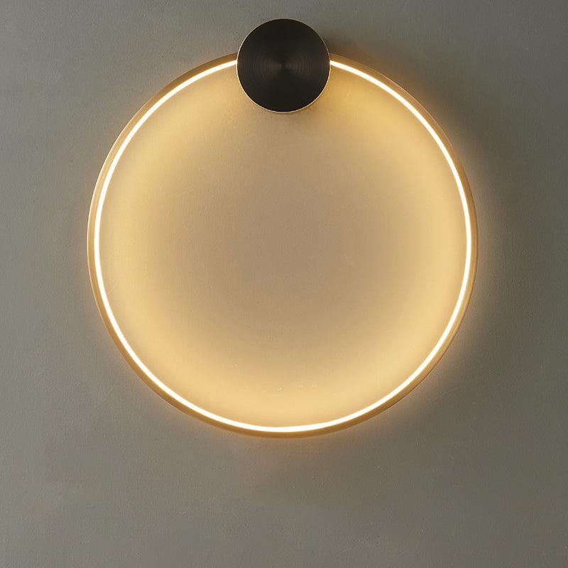 Oriaenne Wandleuchte modern minimalistisch ringförmig LED aus Metall in Messing
