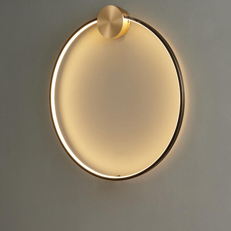 Oriaenne Wandleuchte modern minimalistisch ringförmig LED aus Metall in Messing