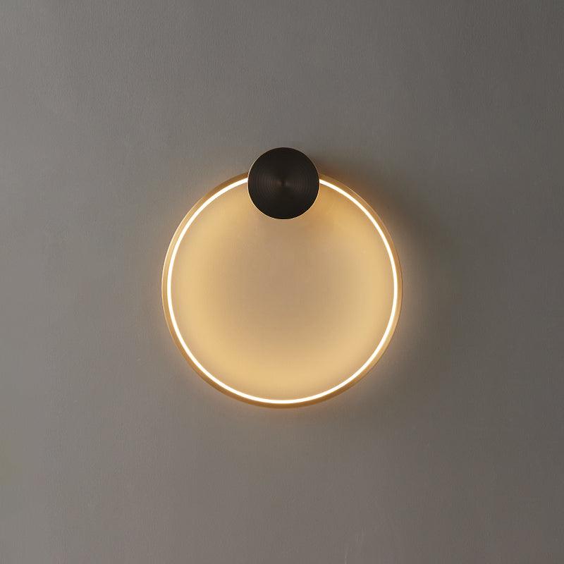 Oriaenne Wandleuchte modern minimalistisch ringförmig LED aus Metall in Messing