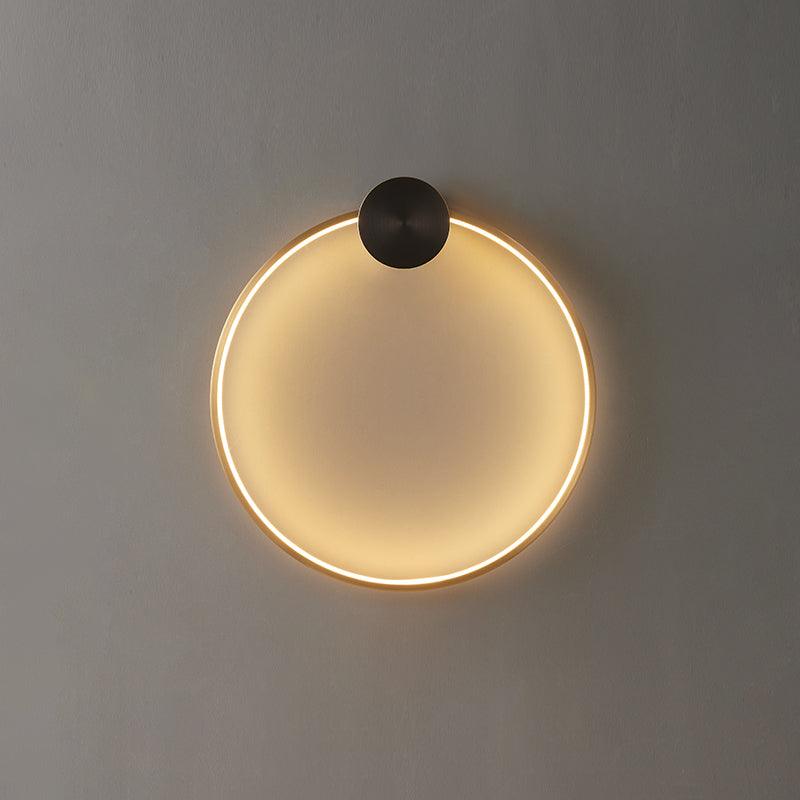 Oriaenne Wandleuchte modern minimalistisch ringförmig LED aus Metall in Messing