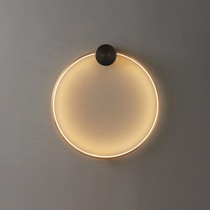 Oriaenne Wandleuchte modern minimalistisch ringförmig LED aus Metall in Messing