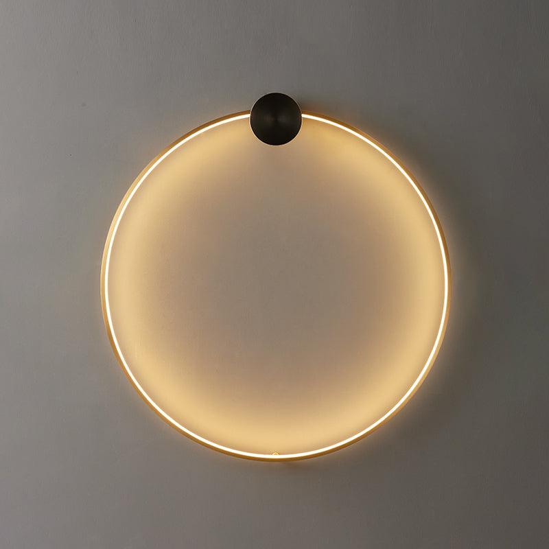 Oriaenne Wandleuchte modern minimalistisch ringförmig LED aus Metall in Messing
