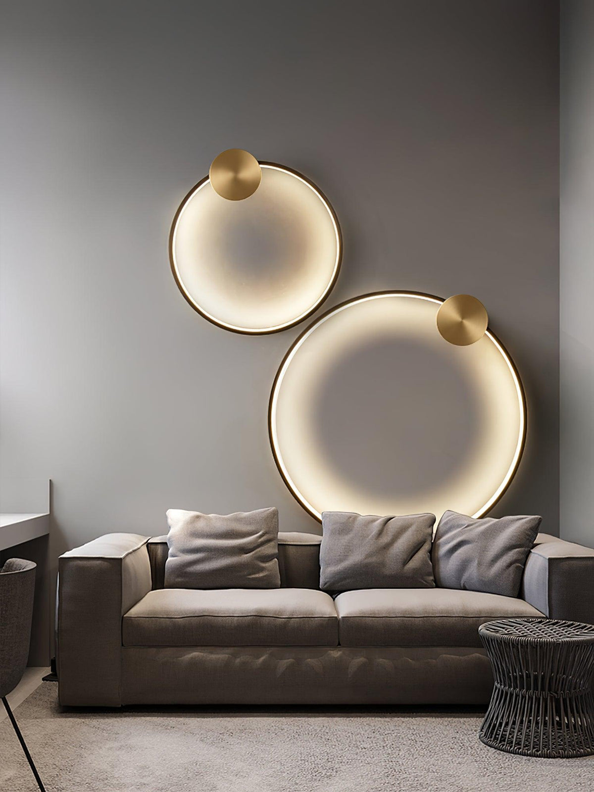 Oriaenne Wandleuchte modern minimalistisch ringförmig LED aus Metall in Messing