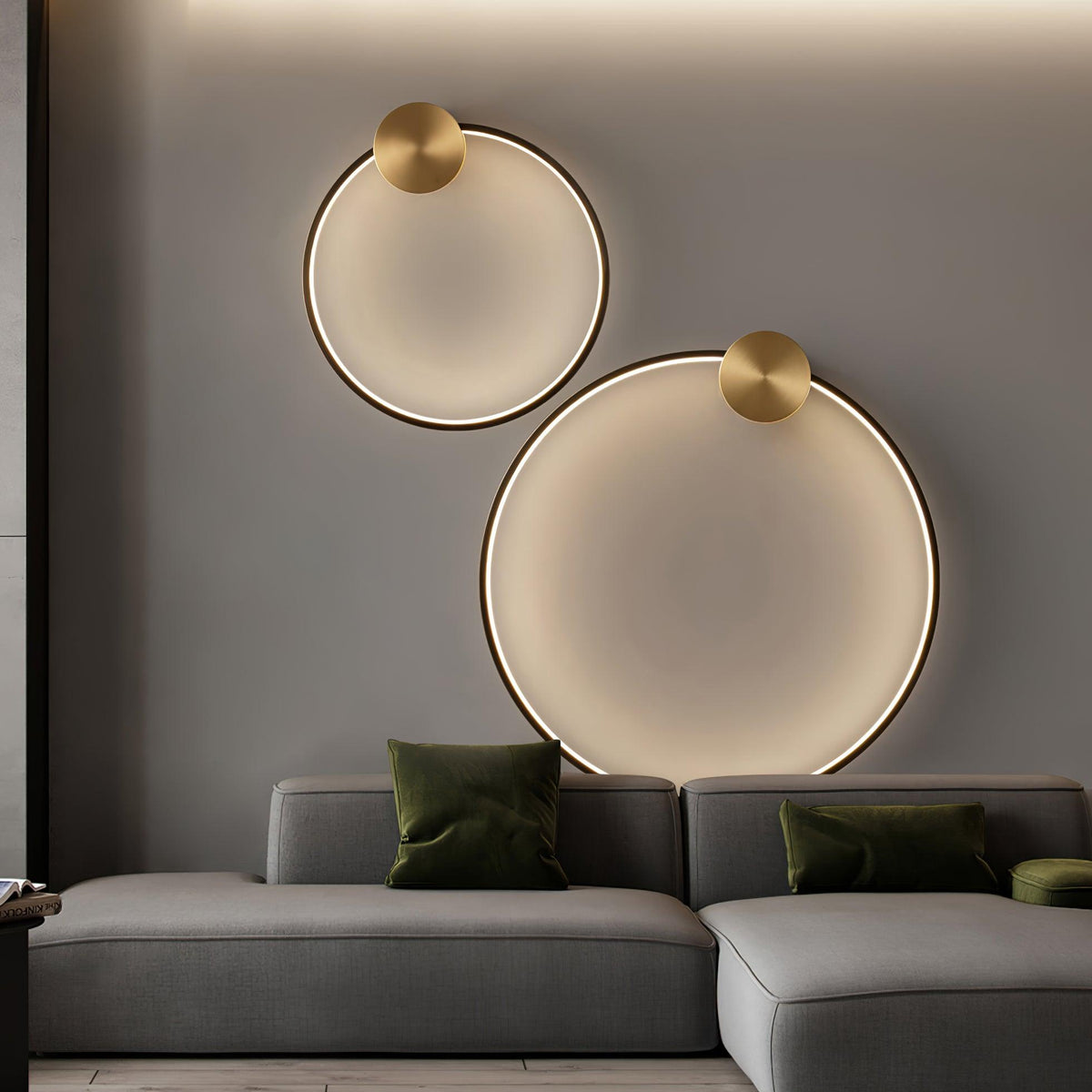 Oriaenne Wandleuchte modern minimalistisch ringförmig LED aus Metall in Messing