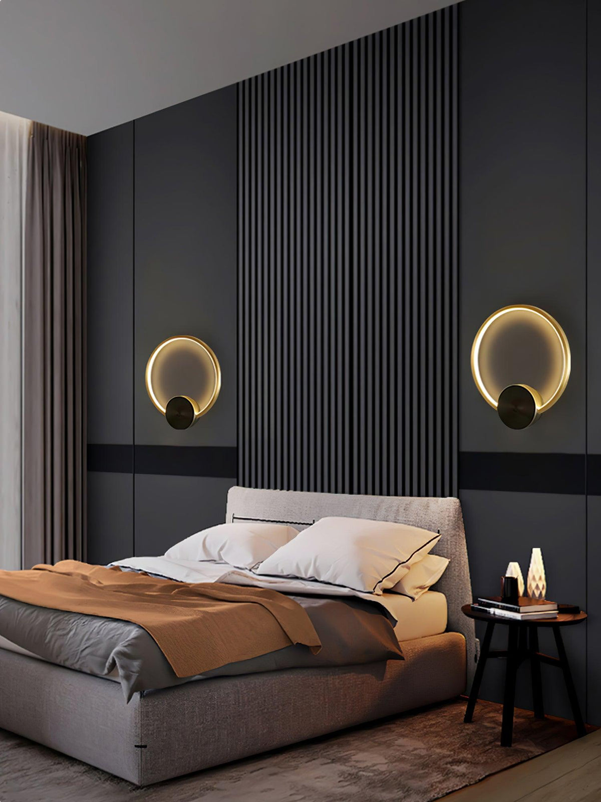 Oriaenne Wandleuchte modern minimalistisch ringförmig LED aus Metall in Messing
