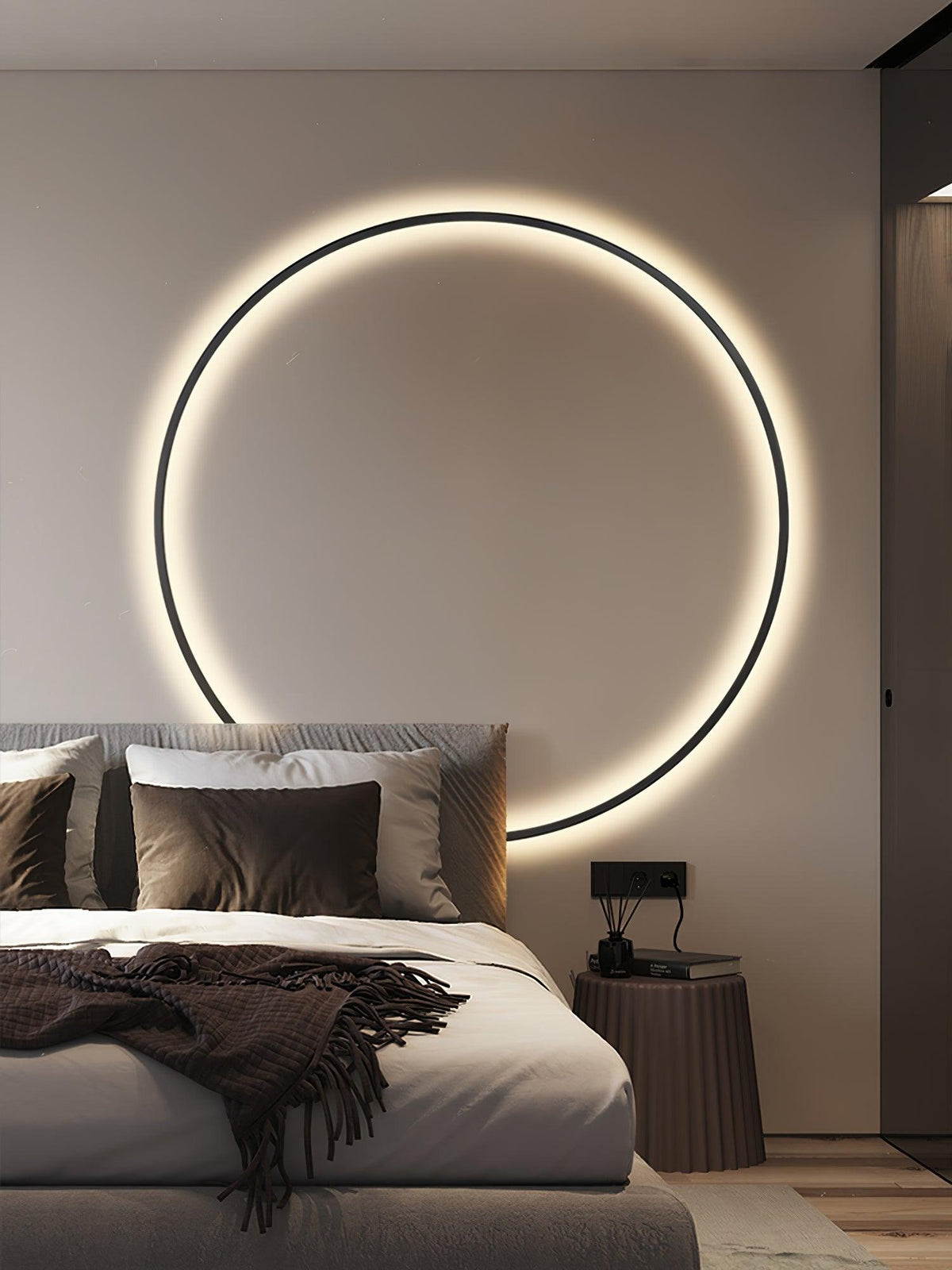 Oriaenne Wandleuchte modern minimalistisch ringförmig LED aus Metall in Messing