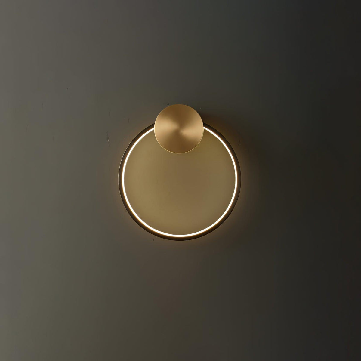 Oriaenne Wandleuchte modern minimalistisch ringförmig LED aus Metall in Messing