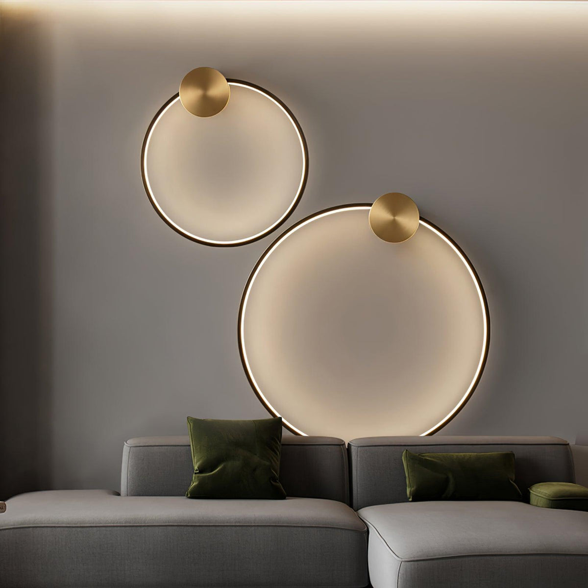 Oriaenne Wandleuchte modern minimalistisch ringförmig LED aus Metall in Messing