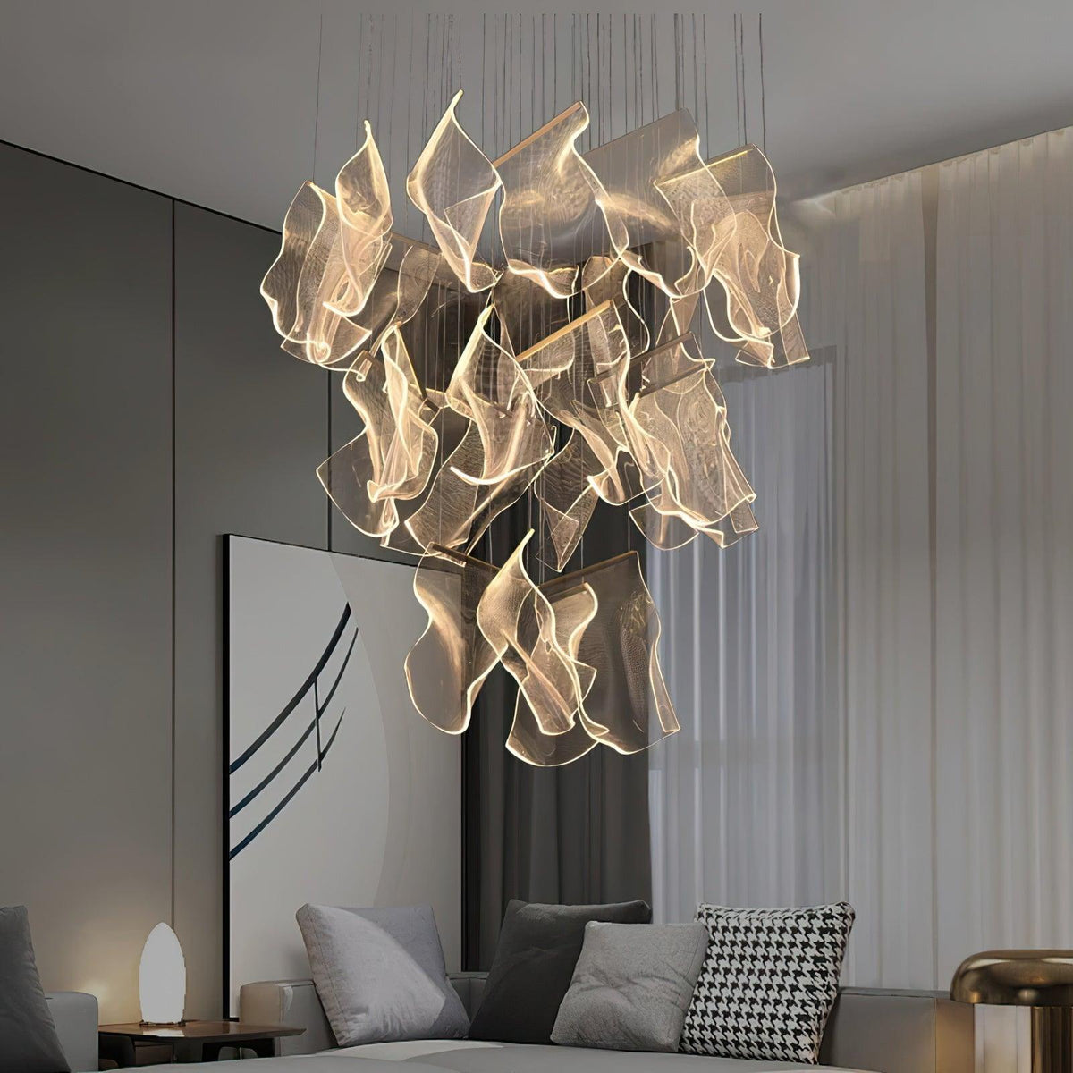 Lucuian Kronleuchter Acryl LED Abstrakt Schwebend
