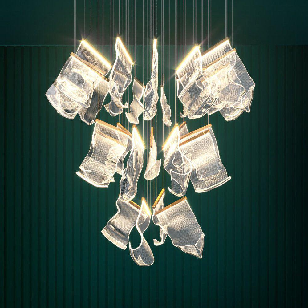 Lucuian Kronleuchter Acryl LED Abstrakt Schwebend