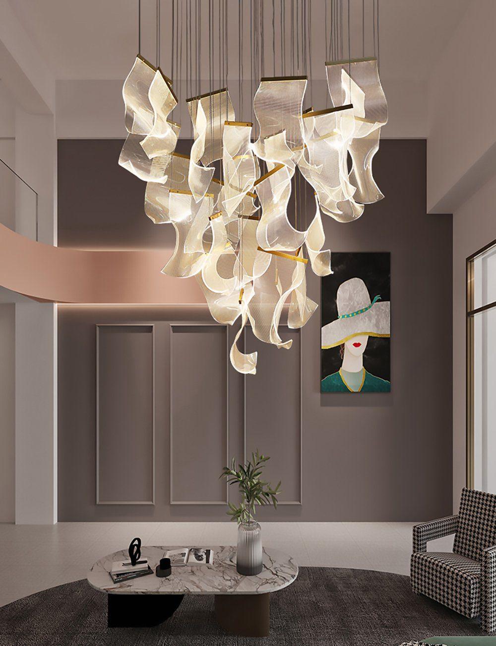 Lucuian Kronleuchter Acryl LED Abstrakt Schwebend