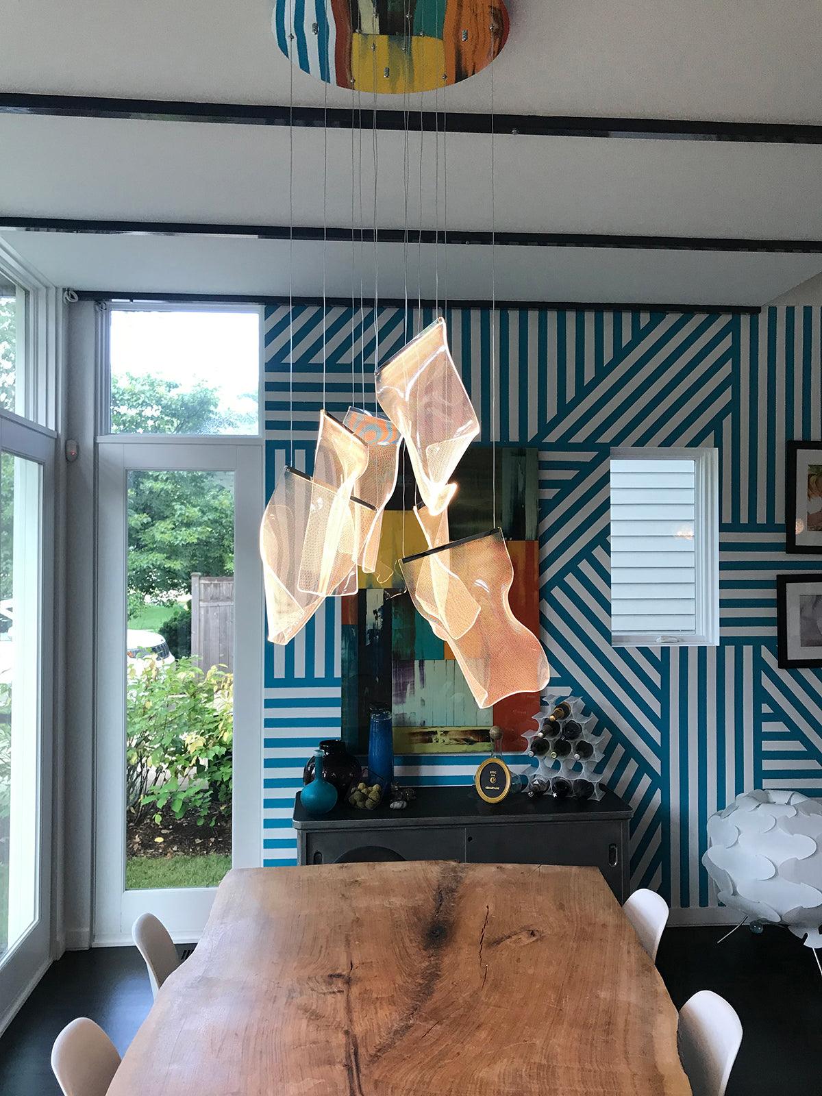 Lucuian Kronleuchter Acryl LED Abstrakt Schwebend