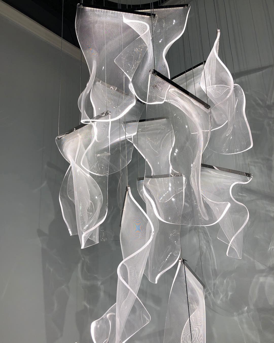 Lucuian Kronleuchter Acryl LED Abstrakt Schwebend