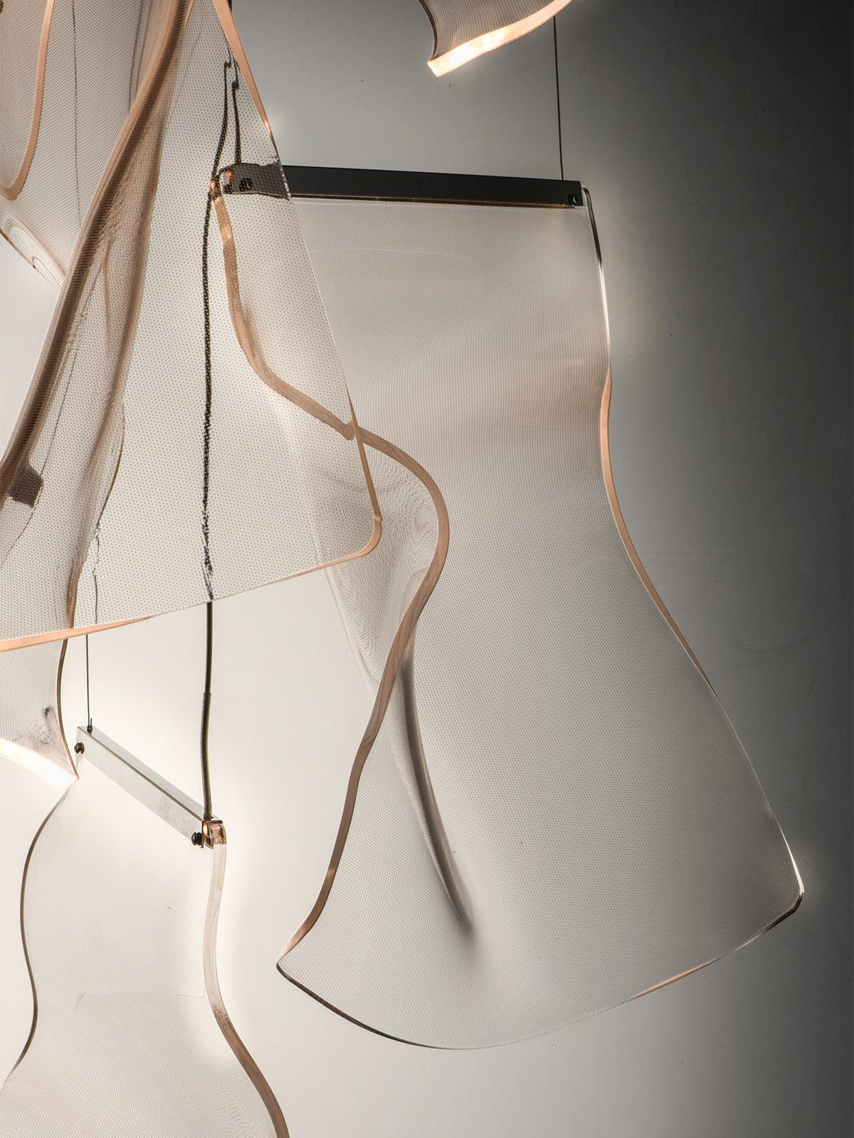 Lucuian Kronleuchter Acryl LED Abstrakt Schwebend