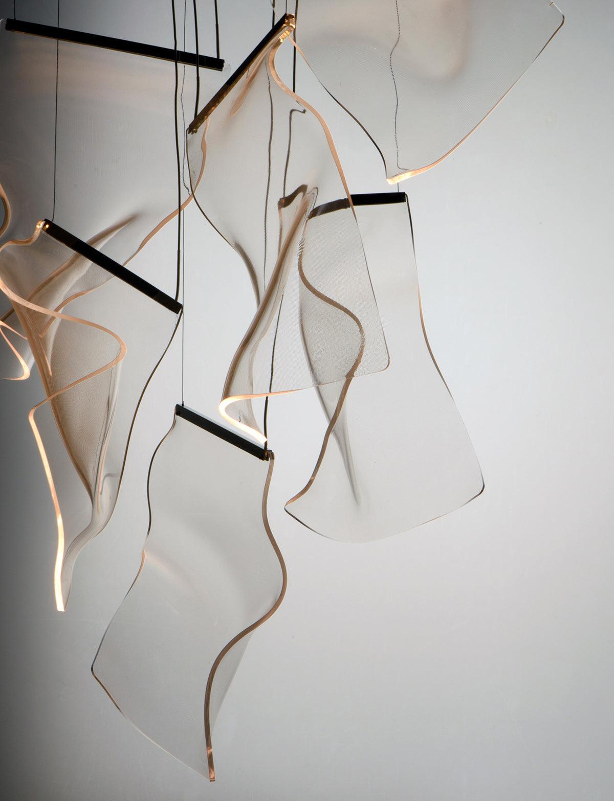 Lucuian Kronleuchter Acryl LED Abstrakt Schwebend
