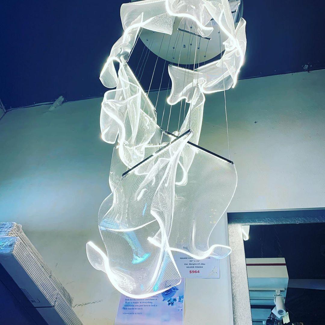Lucuian Kronleuchter Acryl LED Abstrakt Schwebend