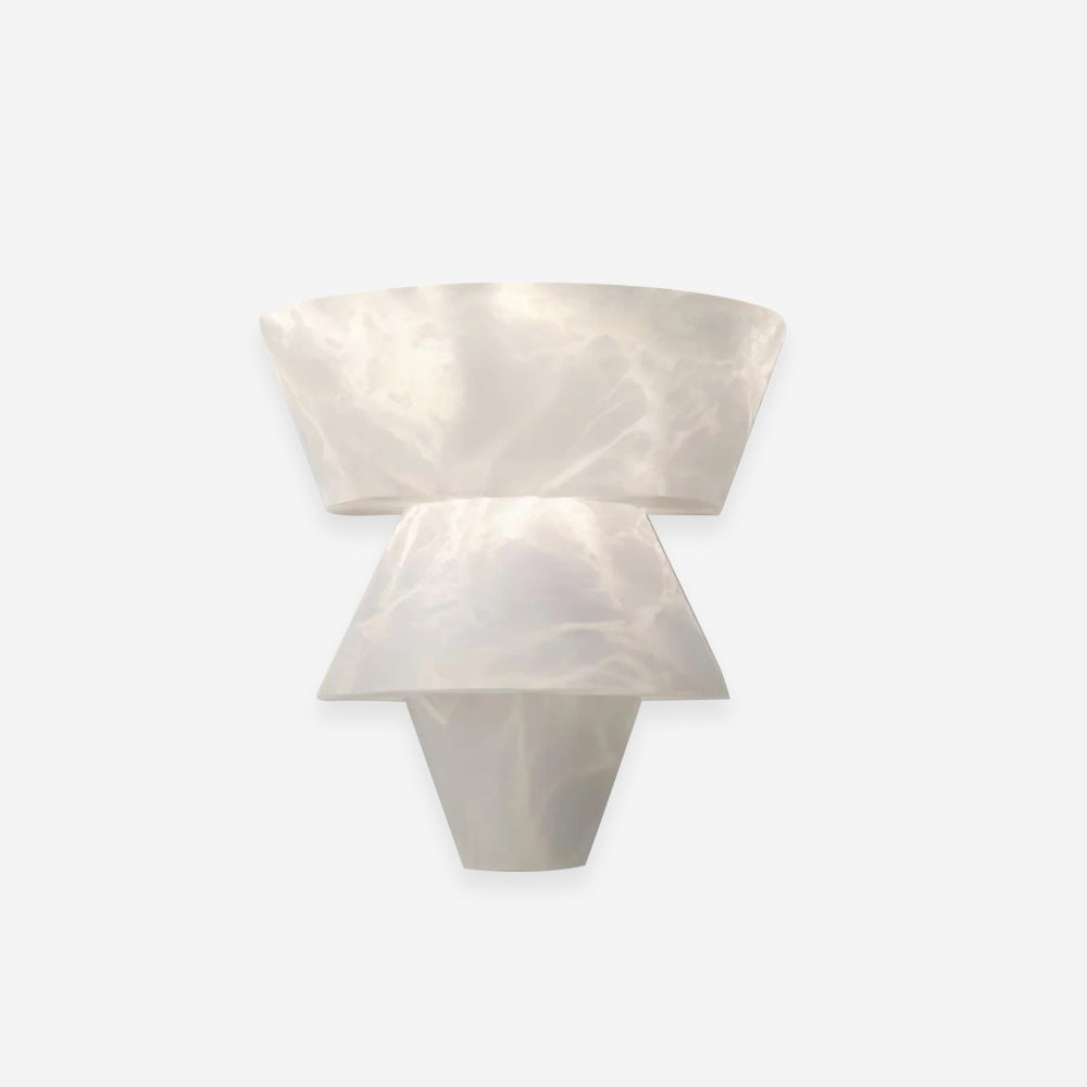 Alvian Wandleuchte Elegant Weiß Alabaster gestaffelt