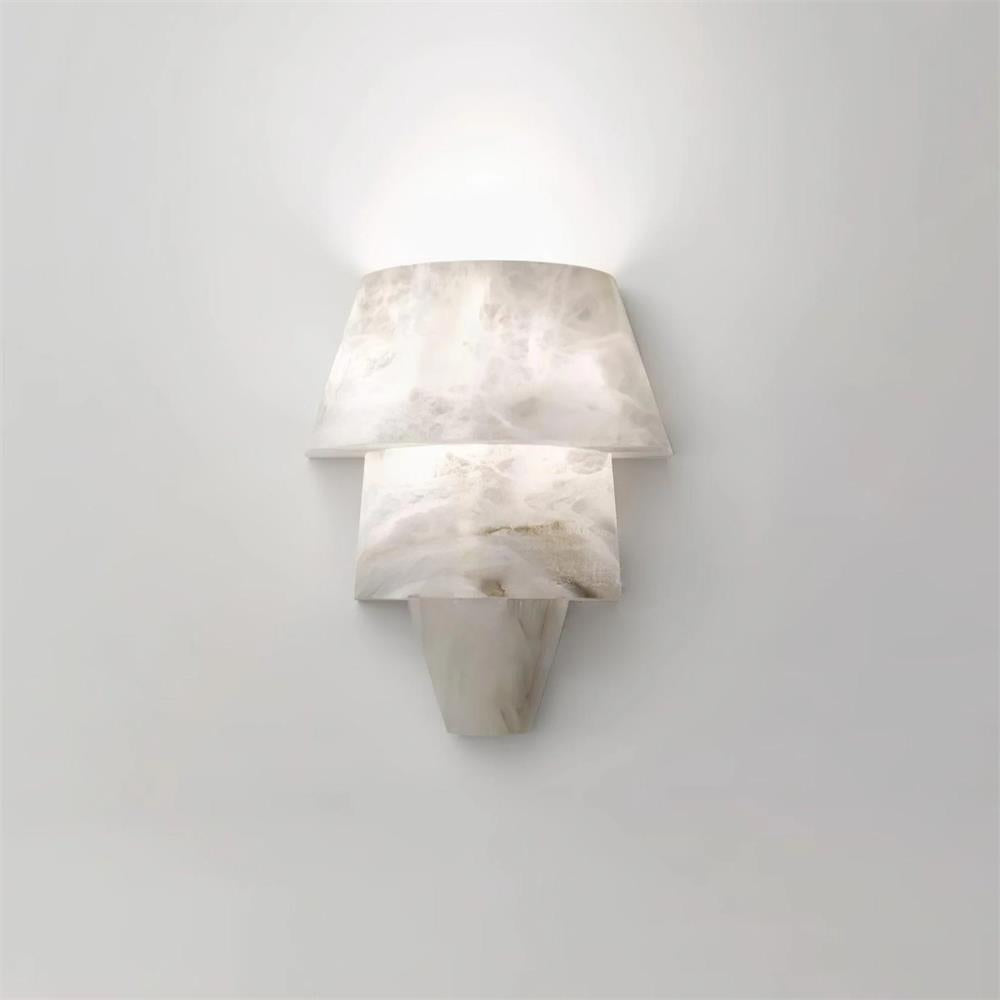 Alvian Wandleuchte Elegant Weiß Alabaster gestaffelt