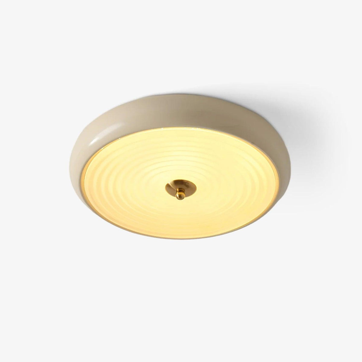 Utheara zeitgenössische minimalistische Deckenleuchte aus Milchglas in Creme