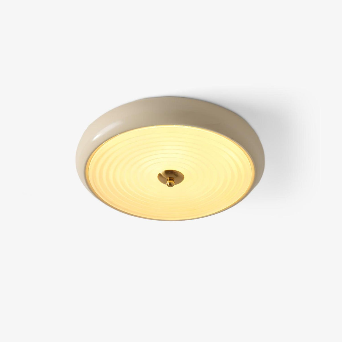 Utheara zeitgenössische minimalistische Deckenleuchte aus Milchglas in Creme