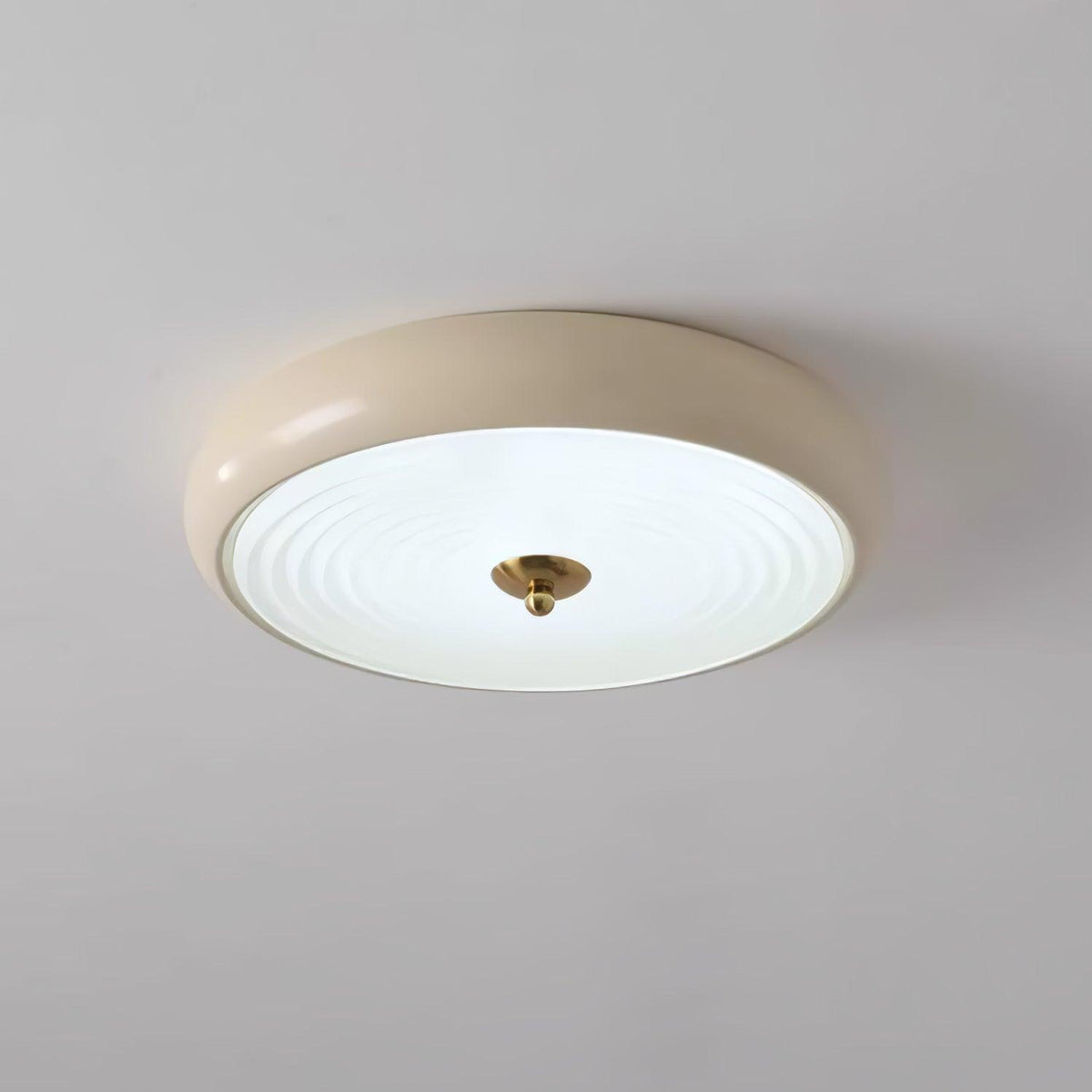 Utheara zeitgenössische minimalistische Deckenleuchte aus Milchglas in Creme