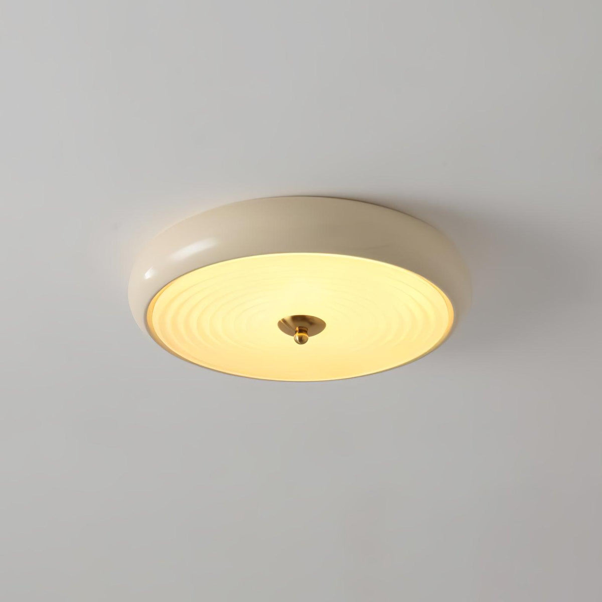 Utheara zeitgenössische minimalistische Deckenleuchte aus Milchglas in Creme