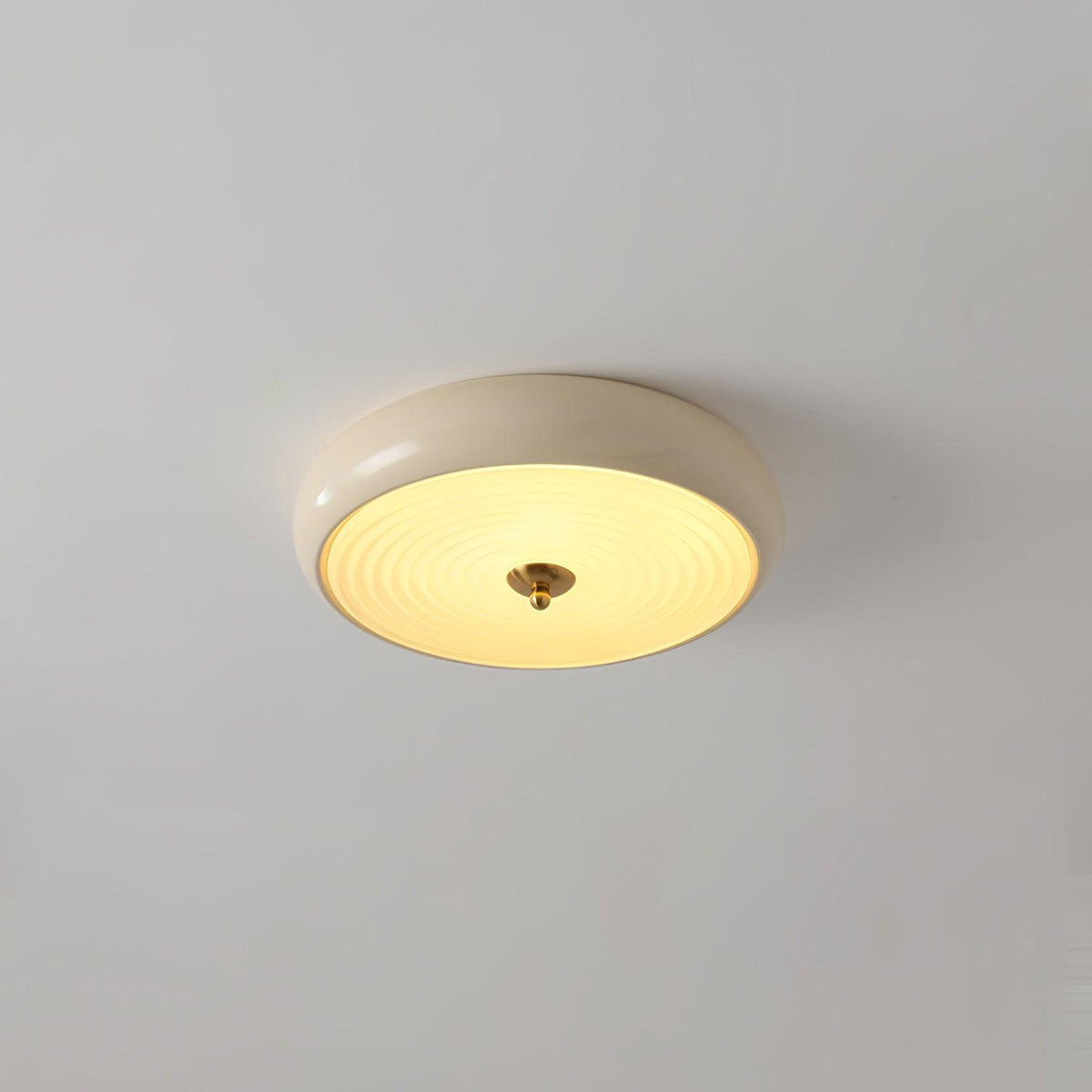 Utheara zeitgenössische minimalistische Deckenleuchte aus Milchglas in Creme