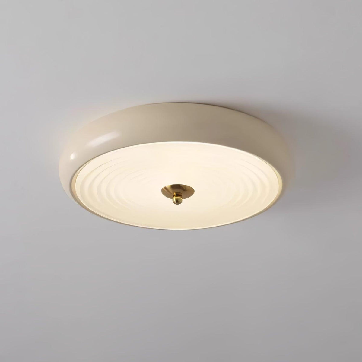 Utheara zeitgenössische minimalistische Deckenleuchte aus Milchglas in Creme