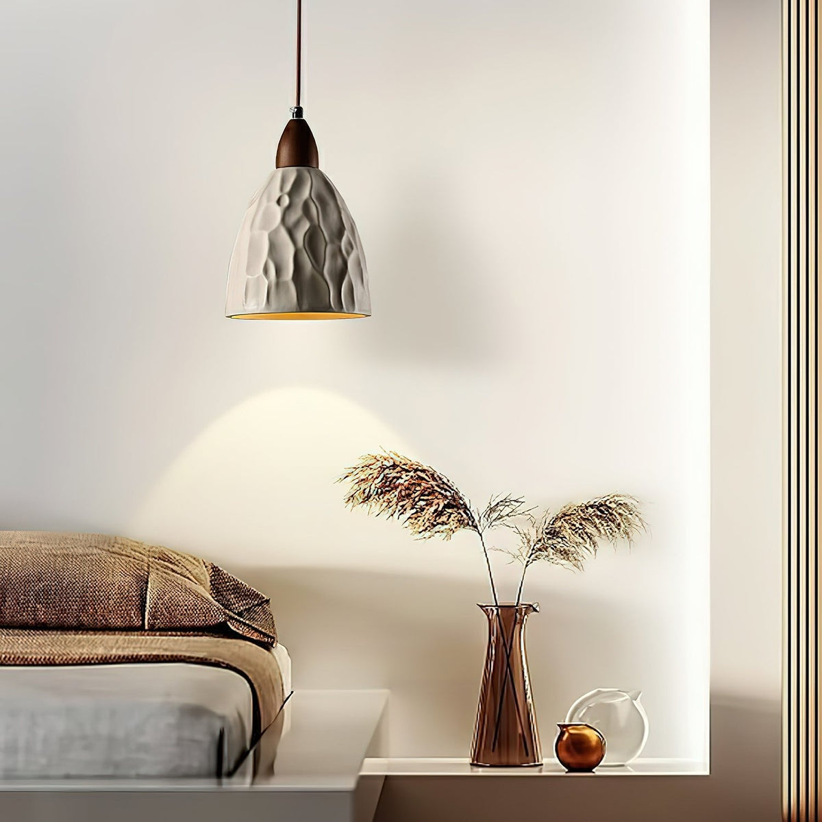 Osilora Premium skandinavische Kunst Pendelleuchte Ripple aus Holz