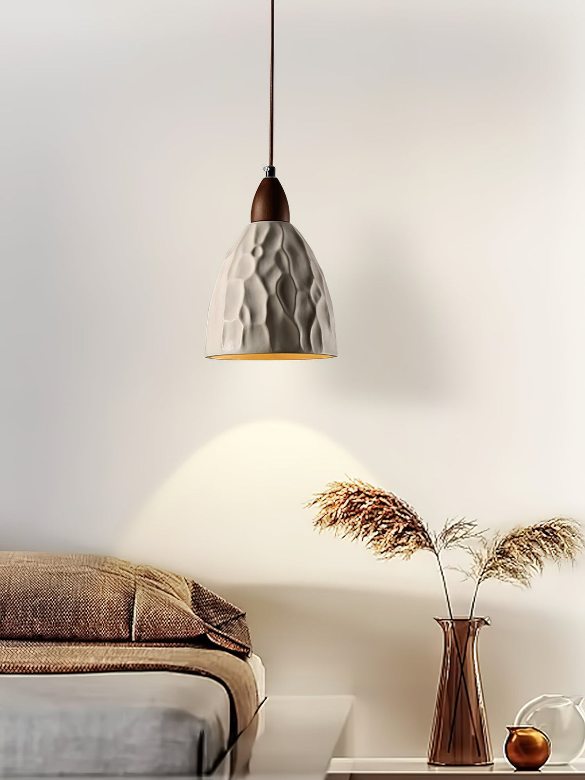 Osilora Premium skandinavische Kunst Pendelleuchte Ripple aus Holz