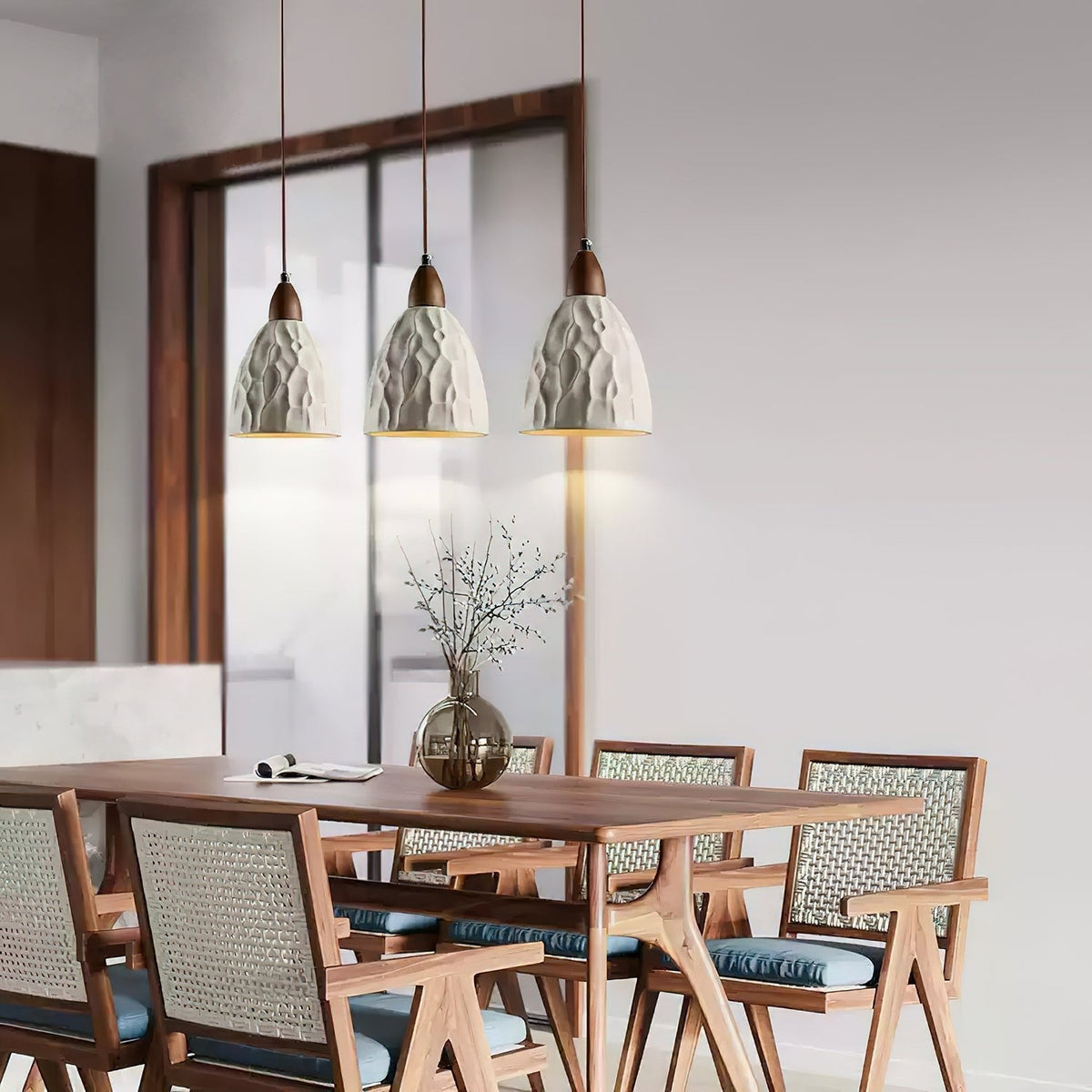 Osilora Premium skandinavische Kunst Pendelleuchte Ripple aus Holz